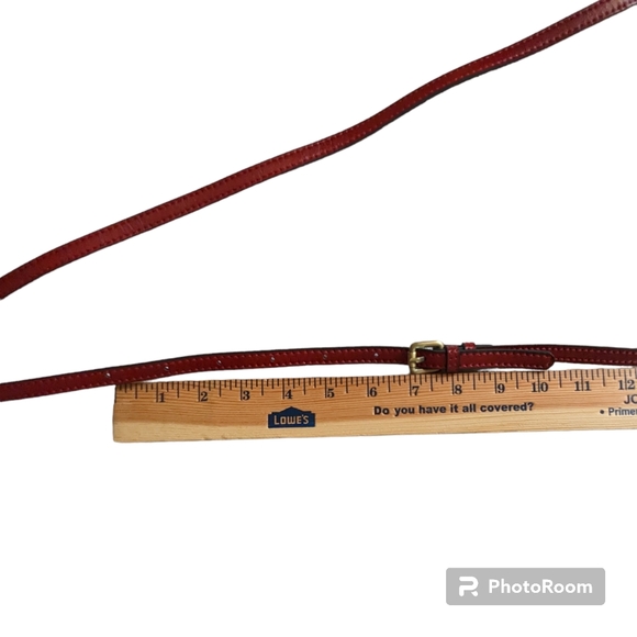 Red Smooth Oil Rich Leather Crossbody Purse Zip Top Multiple Pockets Sunflower - Picture 14 of 16